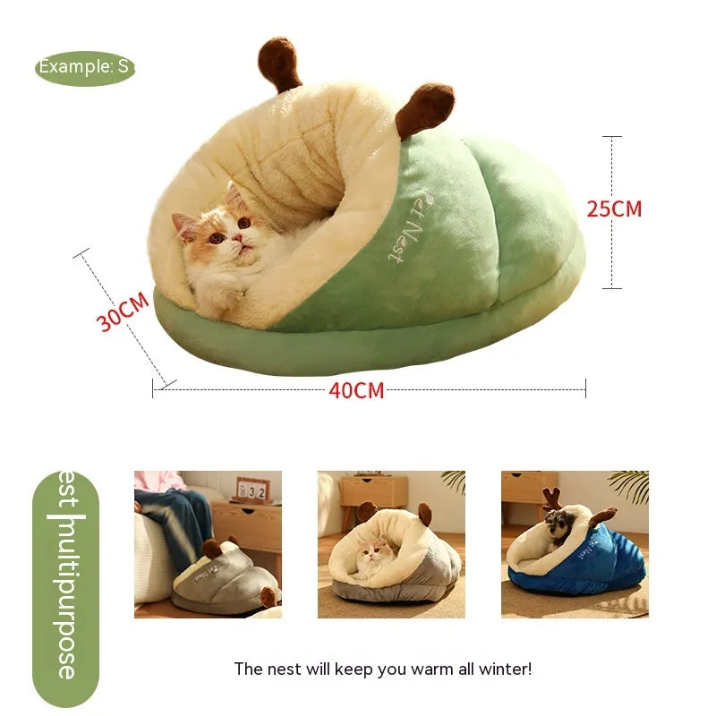 Cozy Slipper Pet Bed for Winter