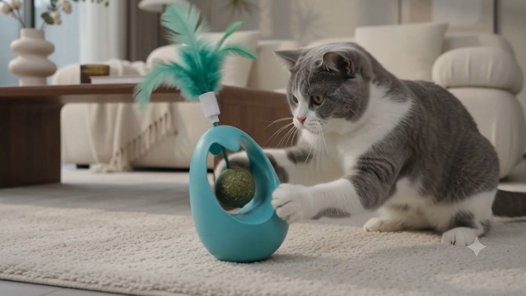 Catnip Chew Ball Teaser Toy for Dental Health